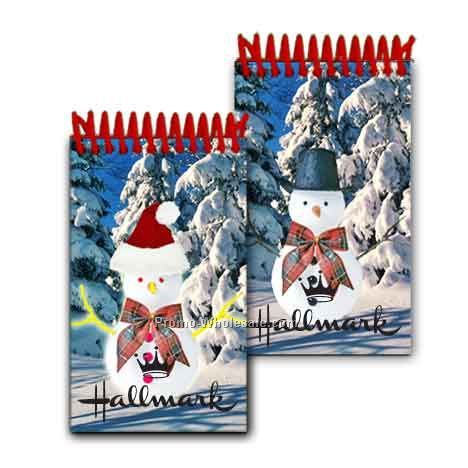 3d Lenticular Mini Notebook; Stock; Snowman; Imprinted