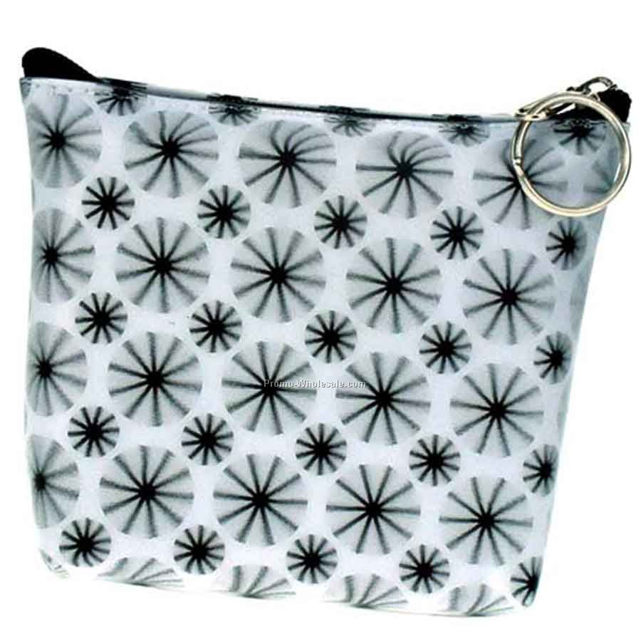 3d Lenticular Purse With Key Ring - Pavia - Stock / White Black Stars