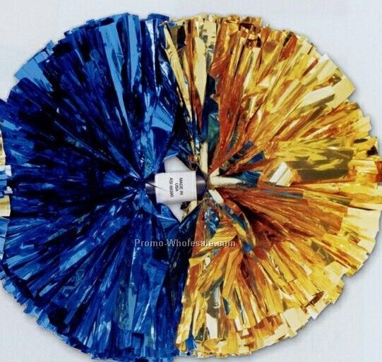 4" Metallic Show Pom Poms - 2 Color Contrasting Ends