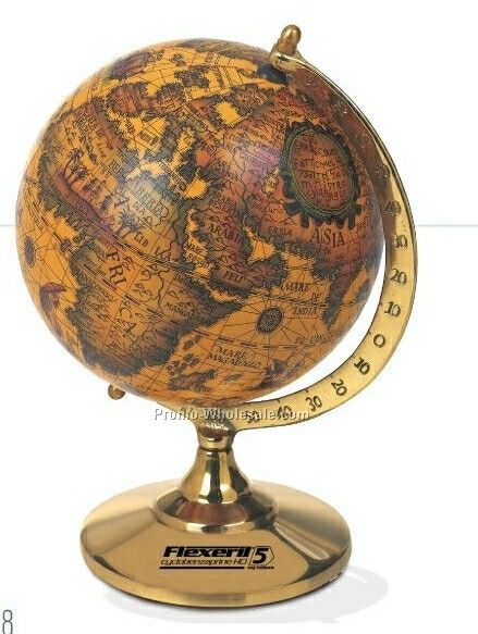 4-1/2"x9" Pedestal Magellan I Globe Brass Award