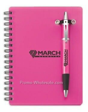 4-3/8"x6" Cosmopolitan Pen Combo W/ Double Spiral Bound Notebook