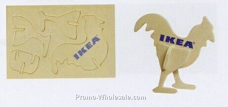 4-5/8"x3"x1/8" Rooster Mini-logo Puzzle