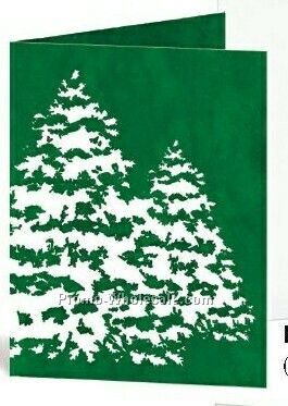 4"x6" Vertical Snowy Tree Printed Event Folder (Blank)