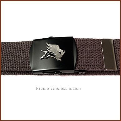 42" Web Belt & Military Buckle W/1" Emblem (1 Colorfill)