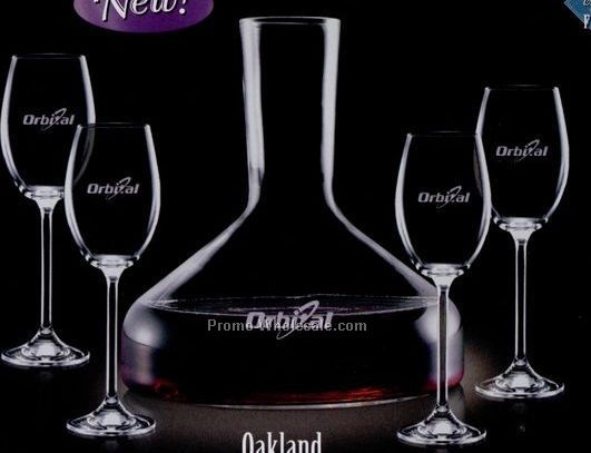 42 Oz. Oakland Carafe & 4 Wine Glasses