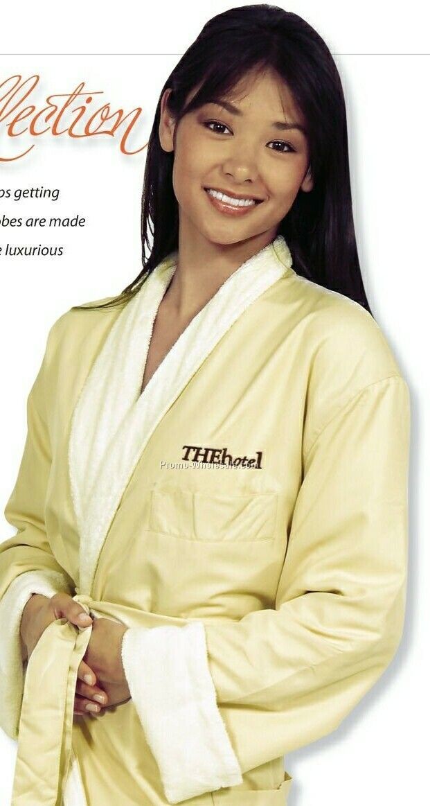 52" Microfiber Shawl Collar Robe - 1 Size (Embroidered)