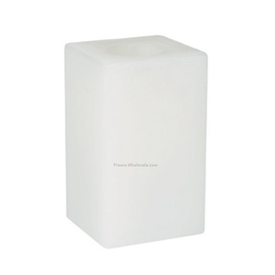 6" Square Solid Wax Flameless Battery Operated Candle - Vanilla Scent