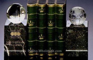 6-1/2" Green Marble Sports Ball Book Ends Award