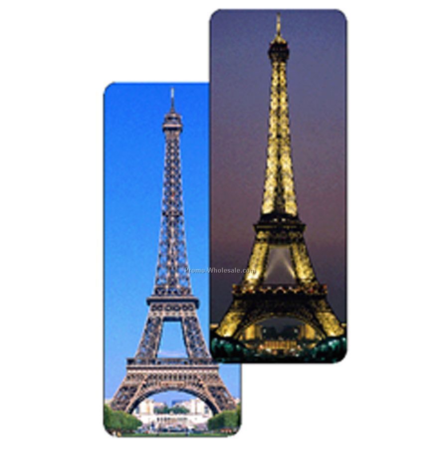 6-1/2"x2-1/2" 3d Lenticular Magnetic Bookmark - Stock / Eiffel Tower