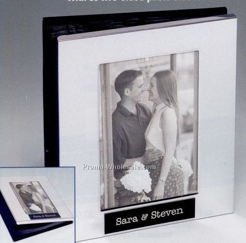 6-1/2"x5-3/4"x2-1/4" Polished Aluminum Photo Album With 50 2 Sided Sleeves