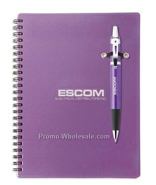 6-1/4"x8-1/2" Cosmopolitan Pen Combo W/ Double Spiral Bound Notebook