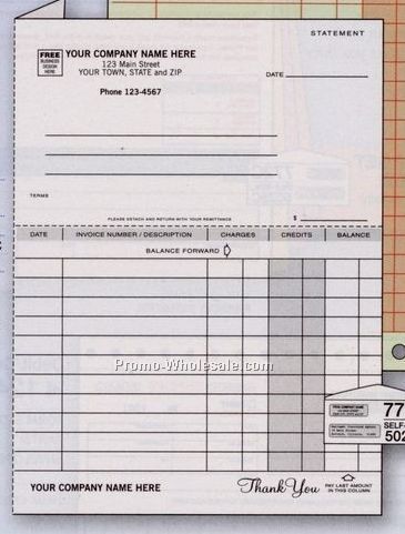 6-3/8"x8-1/2" 1 Part Statement/ Ledger System