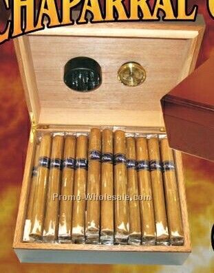 7-1/4x50 Chaparral Cabinet Mild Flavored Cigar In Walnut Finish Humidor