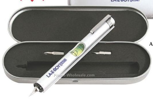 7"x2"x1" Aluminum Pocket Screwdriver/Level With Case