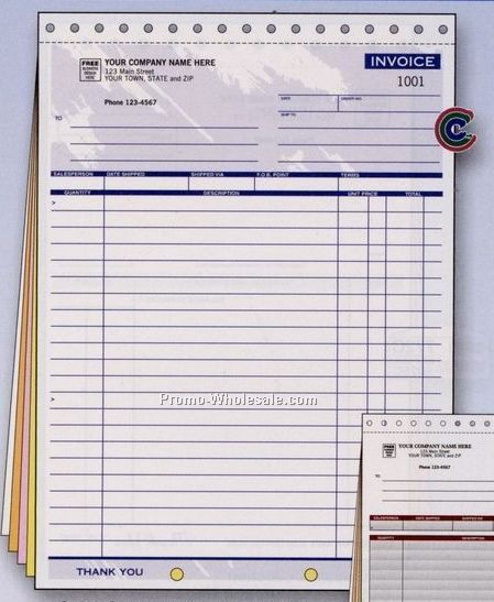 8-1/2"x11" 2 Part Color Collection Large Invoice