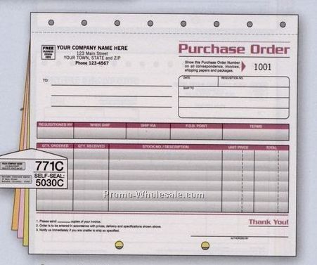 8-1/2"x11" 3 Part Spectra Collection Large Purchase Order