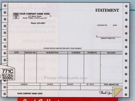 8-1/2"x7" 2 Part Parchment Continuous Statement