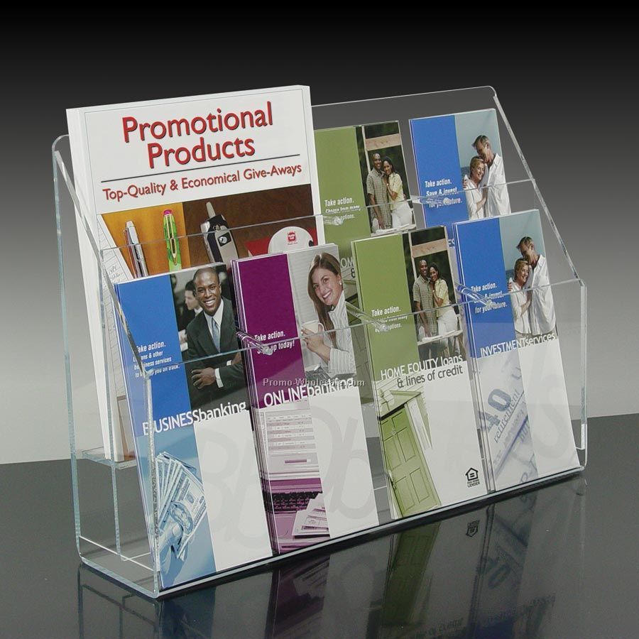 8-pocket Brochure Holder With Adjustable Pockets