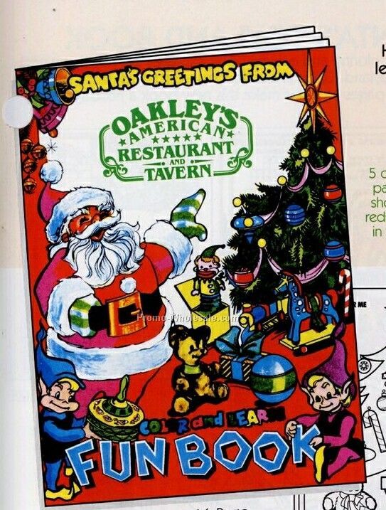 8"x10-5/8" 16 Page Coloring & Fun Book (Santa Greeting)