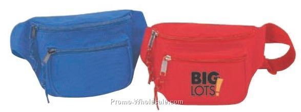 8"x4"x3" 3 Zipper Fanny Pack With Adjustable Strap