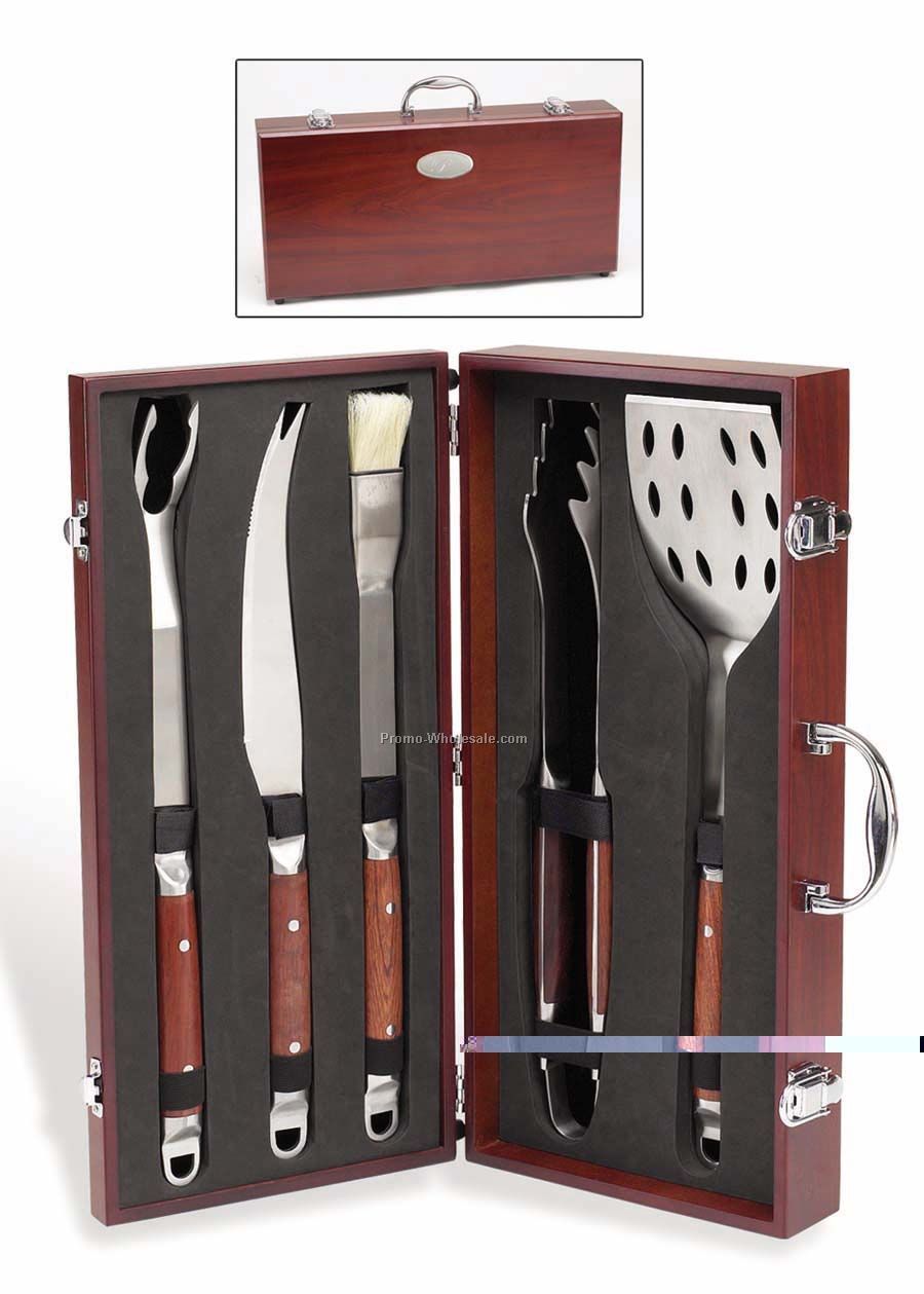 9-1/2"x20"x4" Executive 5pc Bbq Set