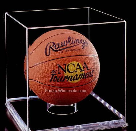 Acrylic Basketball Display Case W/ Mirror (1/4" Base)