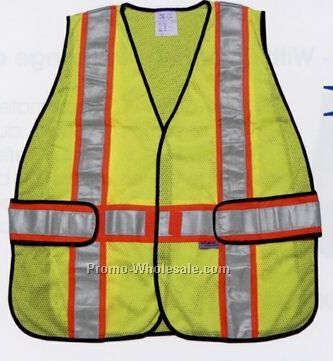Adjustable Class II Fluorescent Yellow Safety Vests (M-xl) Blank