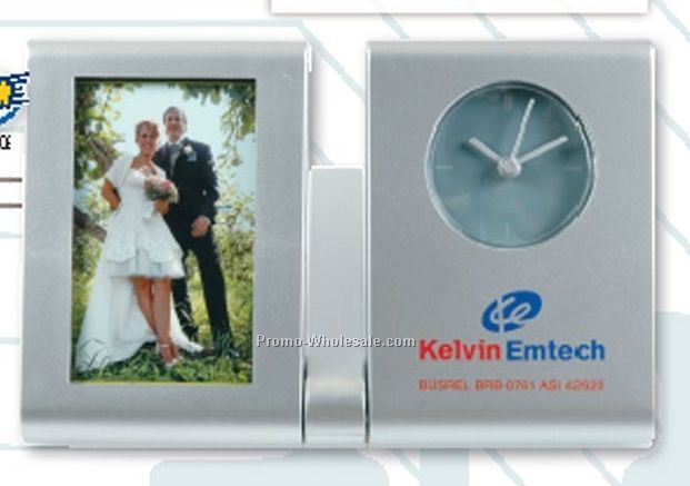 Adjustable Clock & Photo Frame Duet - 6"x4"