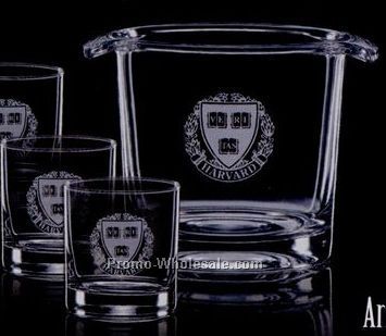 Aristocrat Ice Bucket & 2 On-the-rocks Glasses