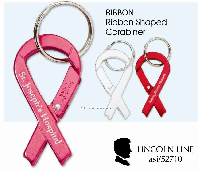 Awareness Ribbon Carabiner Keychain
