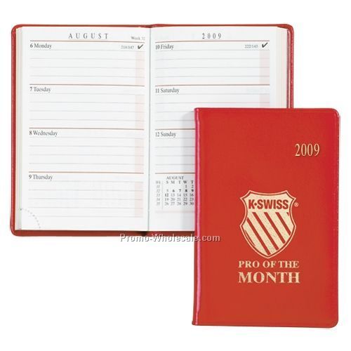 Black Cherry Sun Graphix Bonded Leather Compact Planner (White Paper)