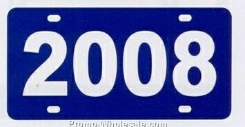 Blue 2008 Year License Plate