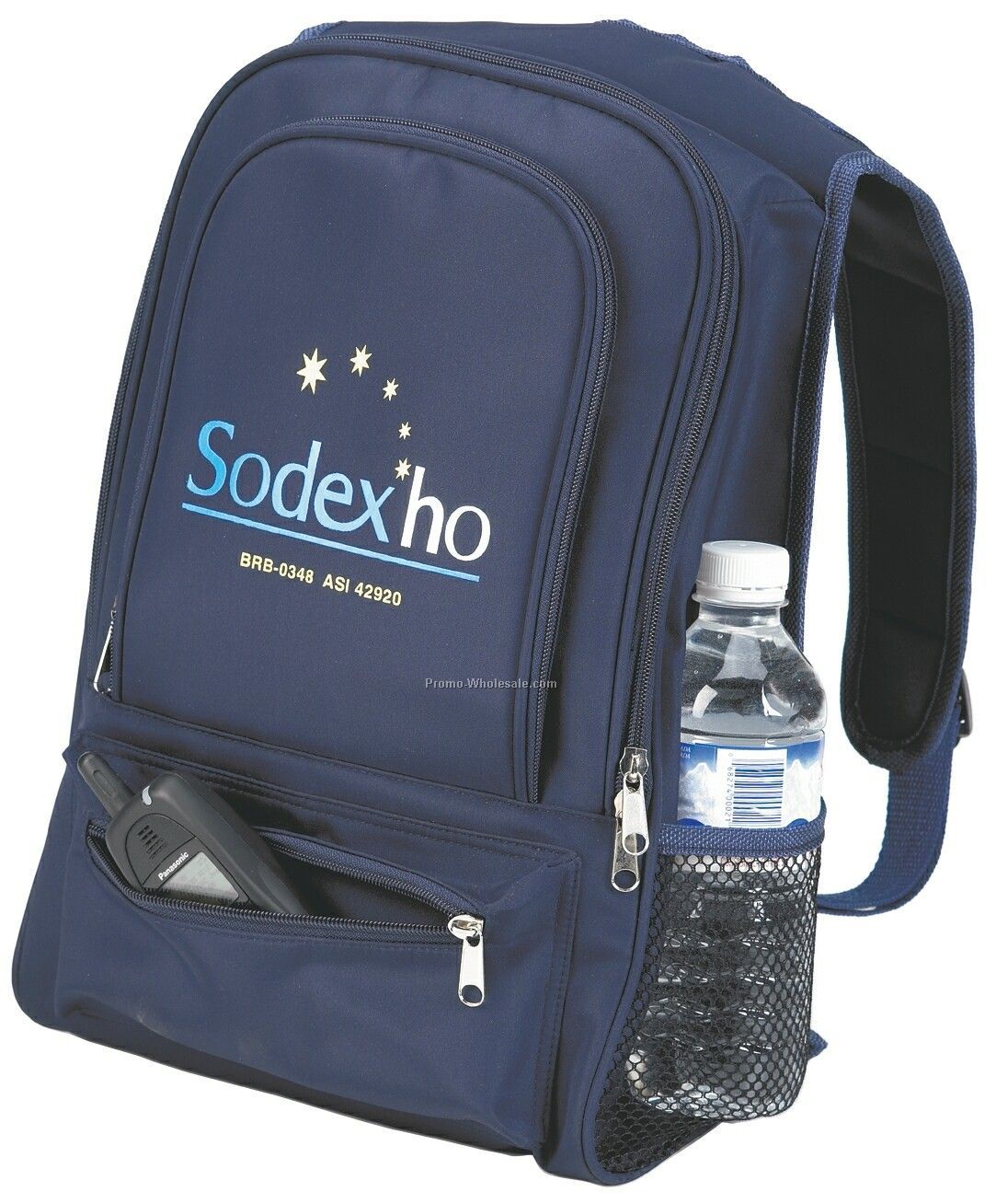 Blue Practical Microfiber Backpack