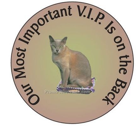 Burmese Cat Round Hand Mirror W/ Full Mirror Back (2-1/2")