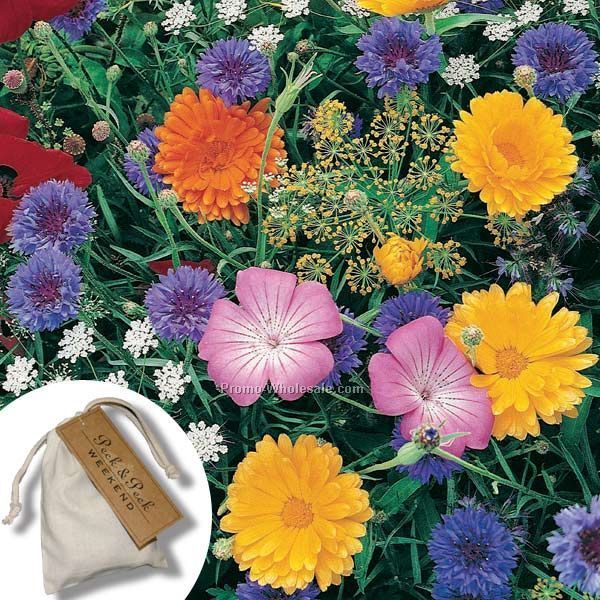 Butterfly Seed Mix In Cotton Bag With 4-color Tag