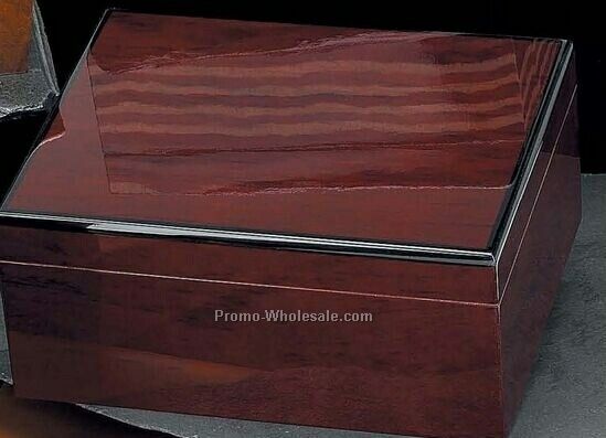 Cedar Lined Cherry Humidor With Hygrometer & Humistat (60 Cigars)