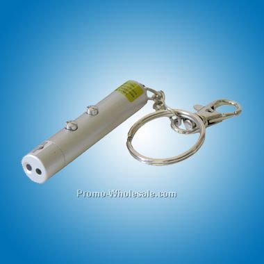 Chrome / Matte Silver Laser Pointer Key Holder (Engraved)