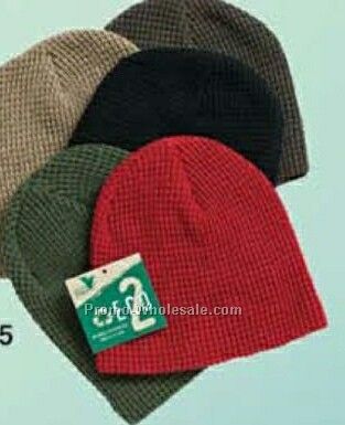 Cotton & Polyester Knit Beanie Of Recycled Material (One Size Fits Most)