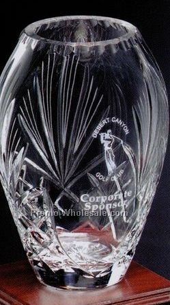 Crystal Durham Barrel Vase (7")