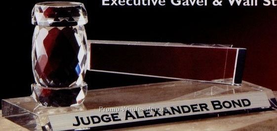 Crystal Gavel Award On Crystal Base