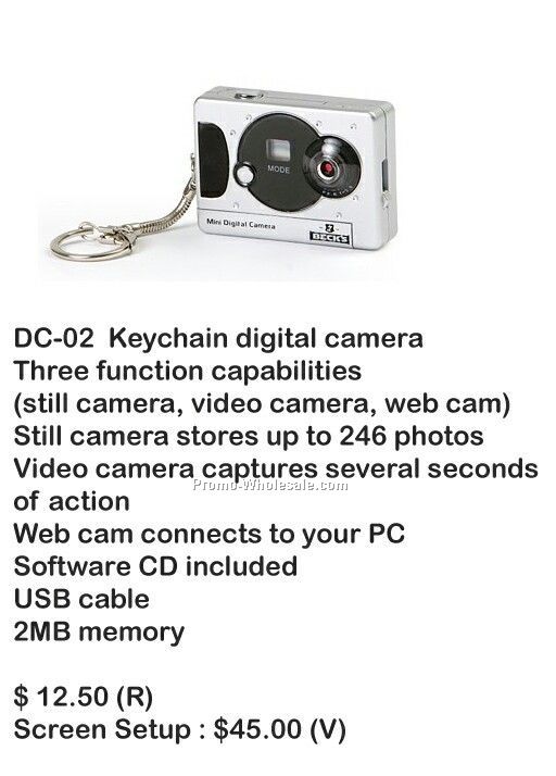 Digital Camera, Video Camera, Web Cam, Stores Photos, 2mb Memory