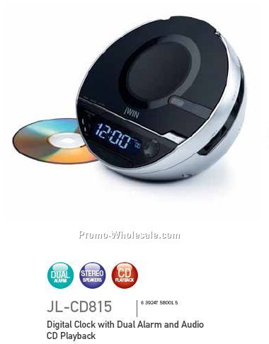 Digital Clock Radio With Dual Alarm And CD Playback