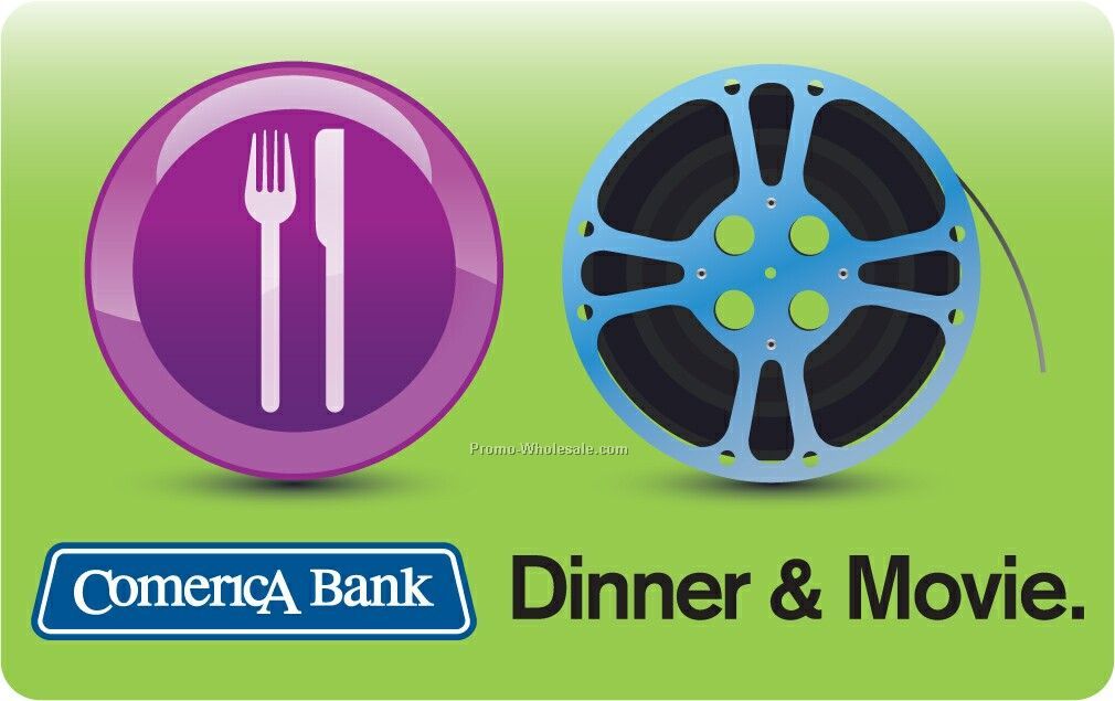 Dinner And Movie Cards - $25 Dinner Certificate And 2 Movie Tickets