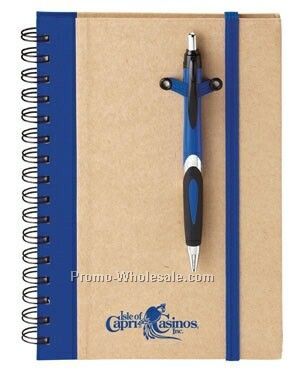 Eco Spiral Hard Cover Journal Combo With Pen (6"x8")