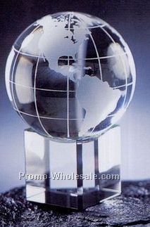 Embedded Globe With Clear Base (1-3/4"x1-3/4")