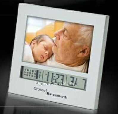 Essentials Salice I Photo Frame/ Calendar & Mini Clock 3-3/4"x2-1/2"