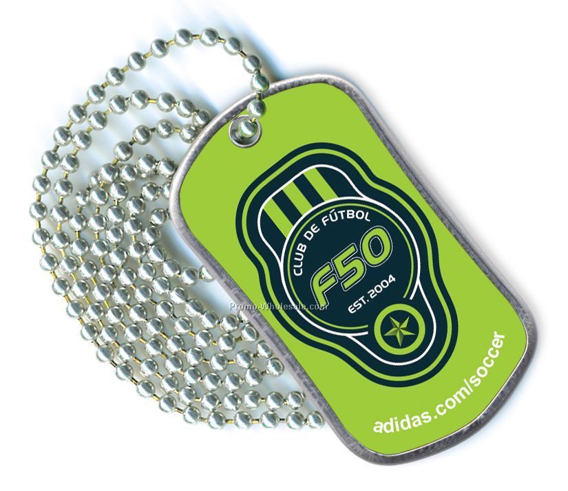 Full Color Stainless Steel Tag With 30" Chain