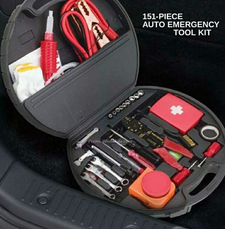 Giftcor 151 Piece Auto Emergency Tool Kit 15-1/2"x14"x3-1/4"