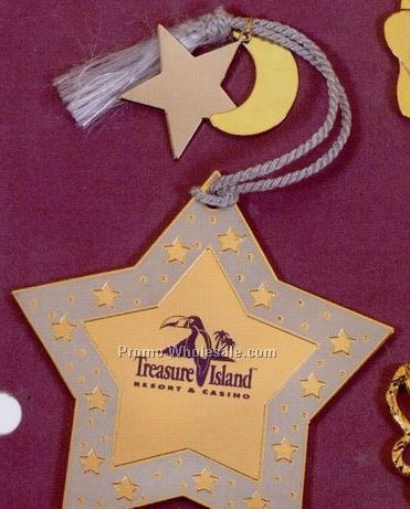 Gold Star With Tassel Charm Ornament