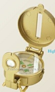 Gold Survival Compass With Magnifying Glass